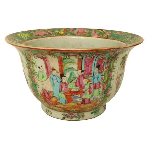 Chinese Canton porcelain planter - 19th century - 25cm x 13.5cm