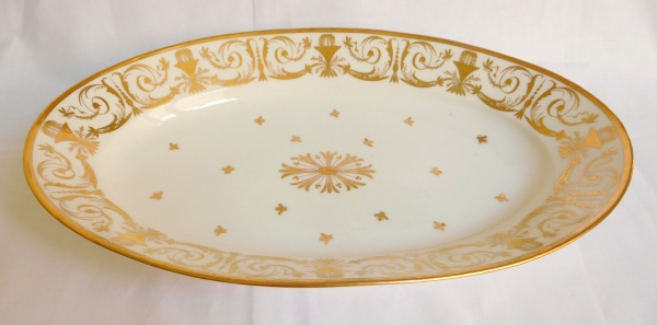 Large porcelain Empire oval dish, Locre Manufacture, early 19th century