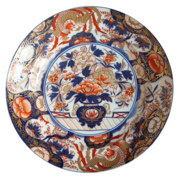 Grand plat en porcelaine à décor Imari d'époque fin XVIIIe - Chine ou Japon