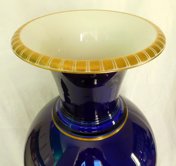 Tall blue and gilt Sevres porcelain vase dated 1888 - 75cm