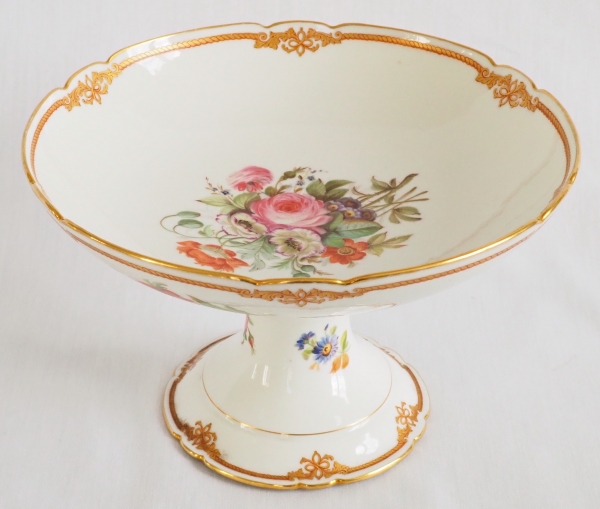 Grande coupe à fruits en porcelaine de Paris - Lahoche et Pannier - l'Escalier de Cristal