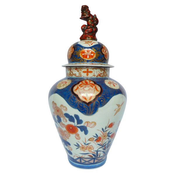 Grande potiche à décor imari bleu rouge et or, Chine, XIXe siècle - 54cm