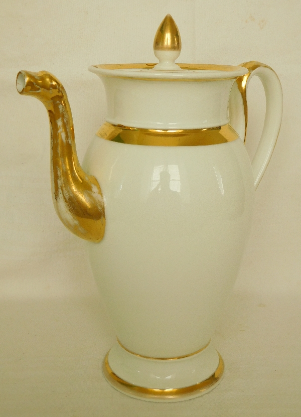 Empire Paris porcelain teapot or coffee pot, early 19th century