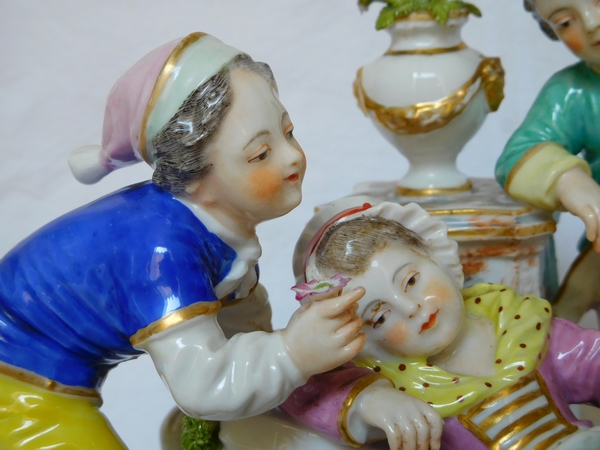 Groupe en porcelaine de Meissen Polychrome d'époque XVIIIe siècle