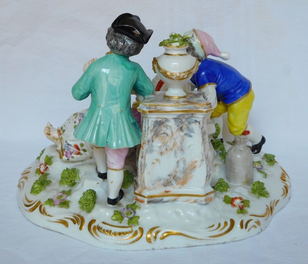 Groupe en porcelaine de Meissen Polychrome d'époque XVIIIe siècle