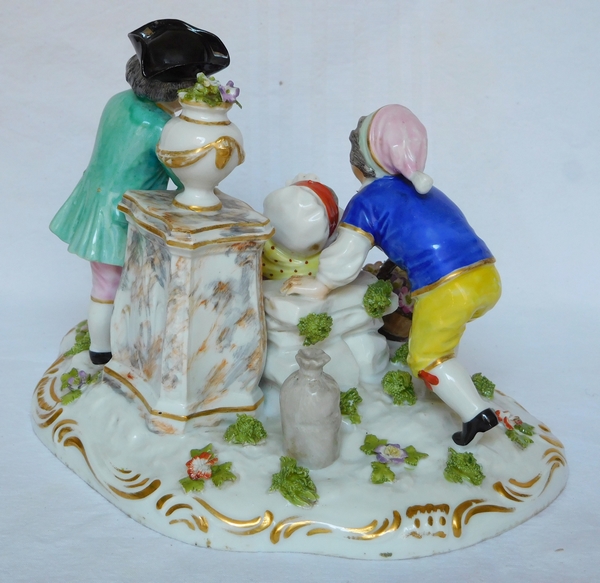 Groupe en porcelaine de Meissen Polychrome d'époque XVIIIe siècle