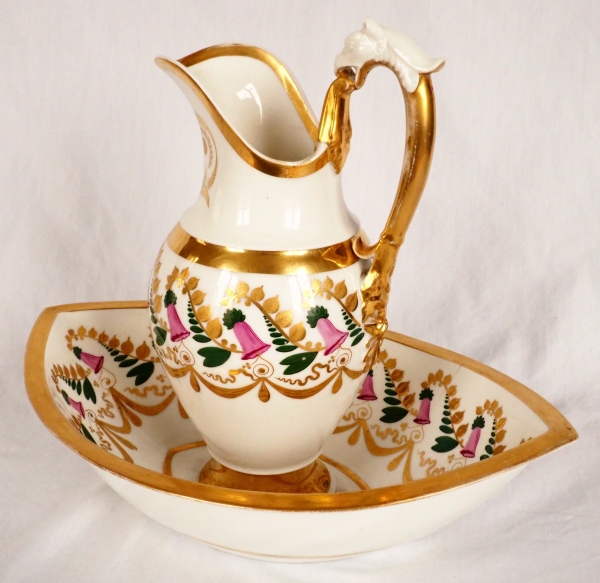 Locre Manufacture : Empire Paris porcelain hand washing set - early 19th century circa 1800