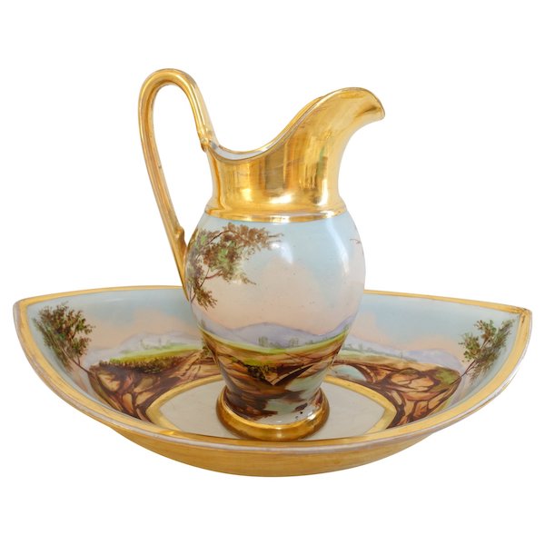 Empire Paris porcelain hand washing set - early 19th century circa 1820