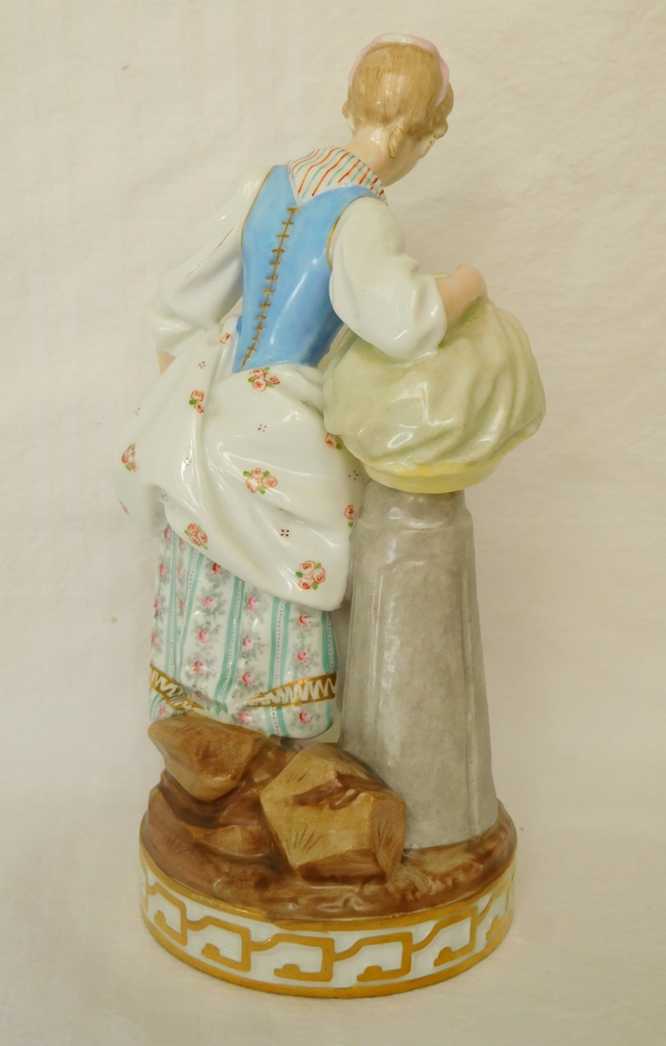 Grand sujet en porcelaine de Meissen, marchande, époque XVIIIe, 1796 - 23cm