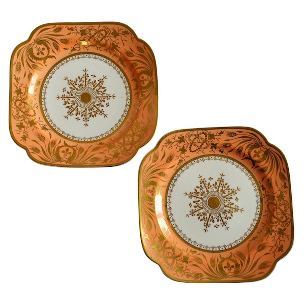 Spode Manufacture : pair of porcelain serving plates - 19th century circa 1820