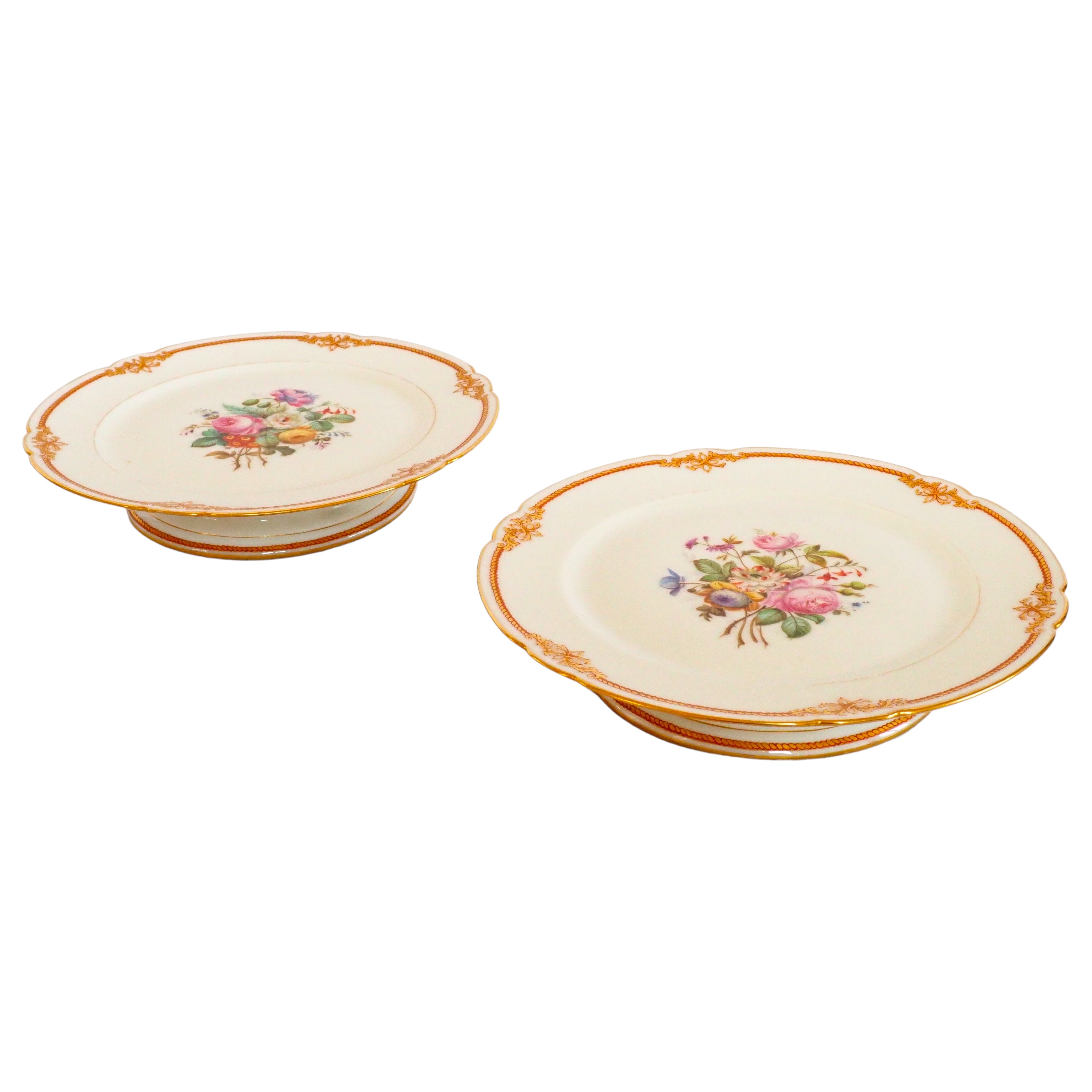 Pair of Paris porcelain dishes signed Lahoche & Pannier - l'Escalier de Cristal