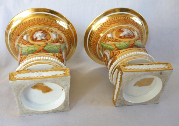 Pair of Empire Paris porcelain planters attributed to Schoelcher - vers 1820