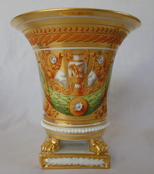 Pair of Empire Paris porcelain planters attributed to Schoelcher - vers 1820