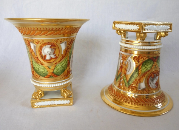 Pair of Empire Paris porcelain planters attributed to Schoelcher - vers 1820