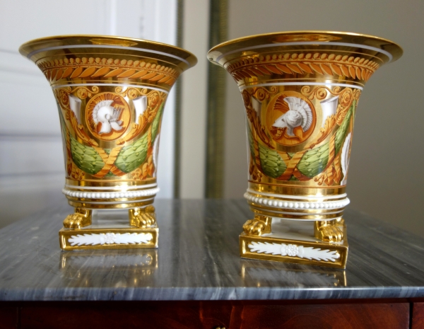 Pair of Empire Paris porcelain planters attributed to Schoelcher - vers 1820