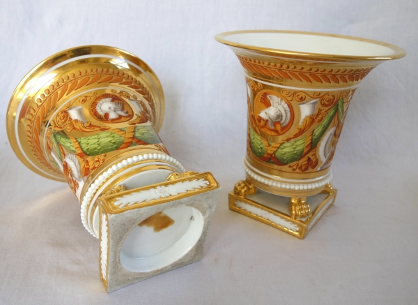 Pair of Empire Paris porcelain planters attributed to Schoelcher - vers 1820
