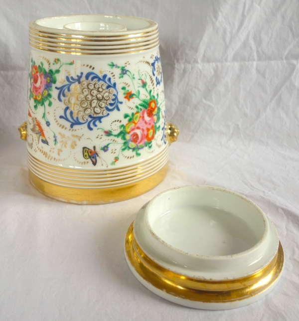 Paire de grands cache-pots en porcelaine de Paris d'époque Restauration - vers 1840