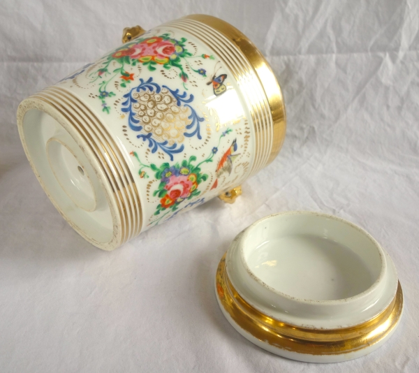 Paire de grands cache-pots en porcelaine de Paris d'époque Restauration - vers 1840