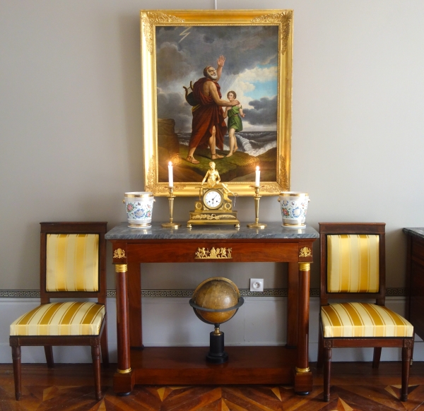 Paire de grands cache-pots en porcelaine de Paris d'époque Restauration - vers 1840