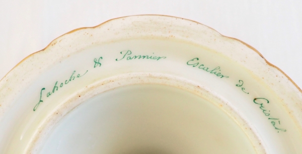 Pair of Paris porcelain dessert dishes signed Lahoche & Pannier - l'Escalier de Cristal