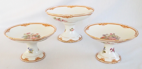 Pair of Paris porcelain dessert dishes signed Lahoche & Pannier - l'Escalier de Cristal