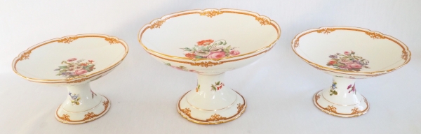 Pair of Paris porcelain dessert dishes signed Lahoche & Pannier - l'Escalier de Cristal