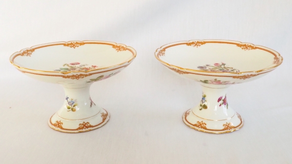 Pair of Paris porcelain dessert dishes signed Lahoche & Pannier - l'Escalier de Cristal