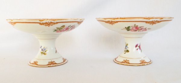 Pair of Paris porcelain dessert dishes signed Lahoche & Pannier - l'Escalier de Cristal