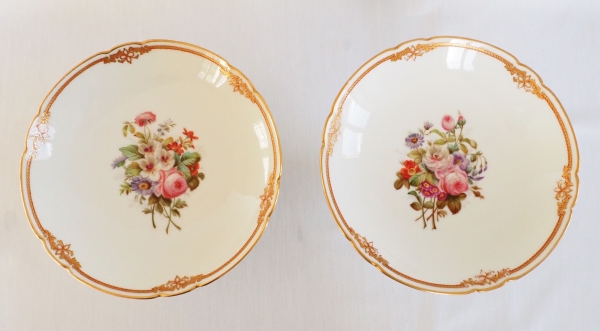 Pair of Paris porcelain dessert dishes signed Lahoche & Pannier - l'Escalier de Cristal