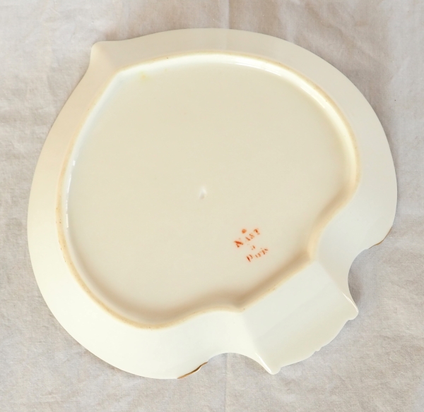 Nast : pair of Paris porcelain bread dishes enhanced with fine gold - early 19th century