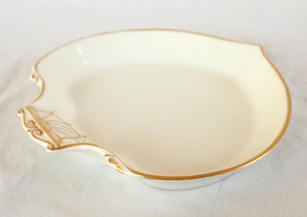 Nast : pair of Paris porcelain bread dishes enhanced with fine gold - early 19th century