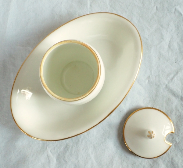 Nast : pair of Empire Paris porcelain mustard pots enhanced with fine gold - early 19th century