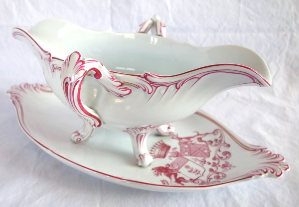 Lunéville - paire de saucières en faïence à doubles armoiries comtales - fin XIXe siècle