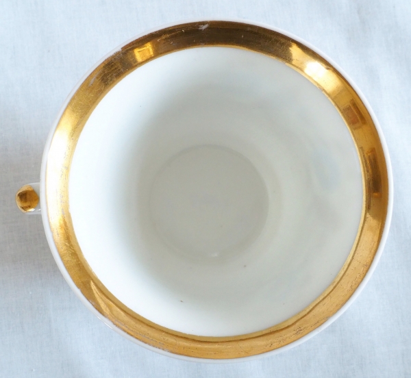 Paire de tasses à déjeuner en porcelaine de Paris, époque Restauration début XIXe siècle