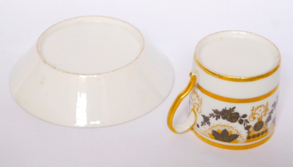 Paire de tasses à café litron en porcelaine d'époque Louis XVI Directoire fin XVIIIe siècle