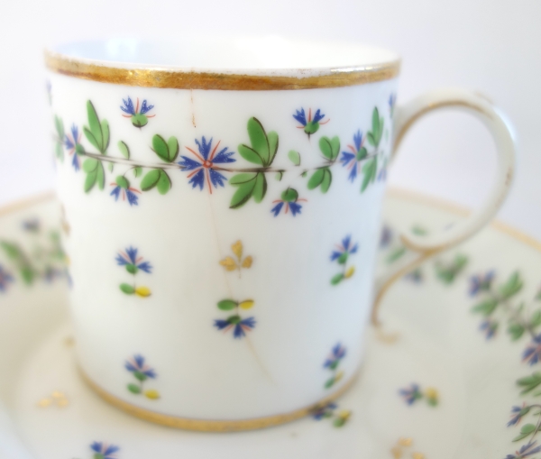 Manufacture du Duc d'Angoulême - paire de tasses litron aux Barbeaux en porcelaine XVIIIe signées