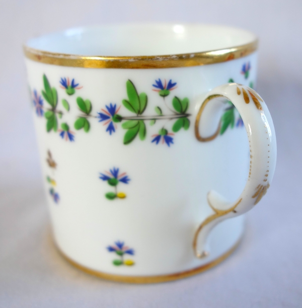 Manufacture du Duc d'Angoulême - paire de tasses litron aux Barbeaux en porcelaine XVIIIe signées