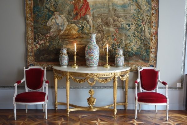 Paire de vases / potiches en porcelaine de Canton, Chine vers 1880 - 36cm