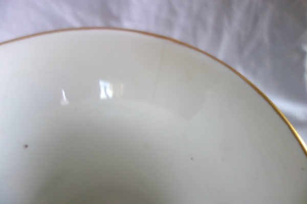 Pair of Empire Paris porcelain trumpet-shaped vases / planters, early 19th century