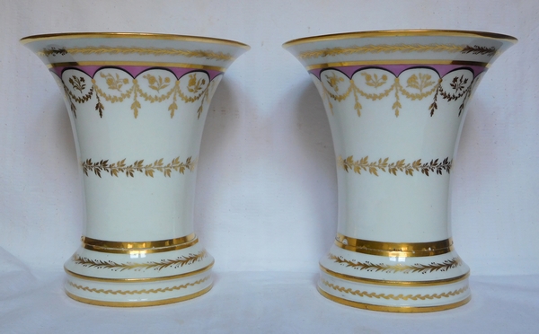 Paris porcelain planters enhanced with fine gold, Empire period (early 19th century)