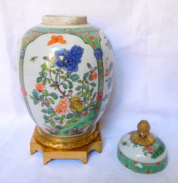 Late 19th century Chinese porcelain and ormolu vase, 18th century style