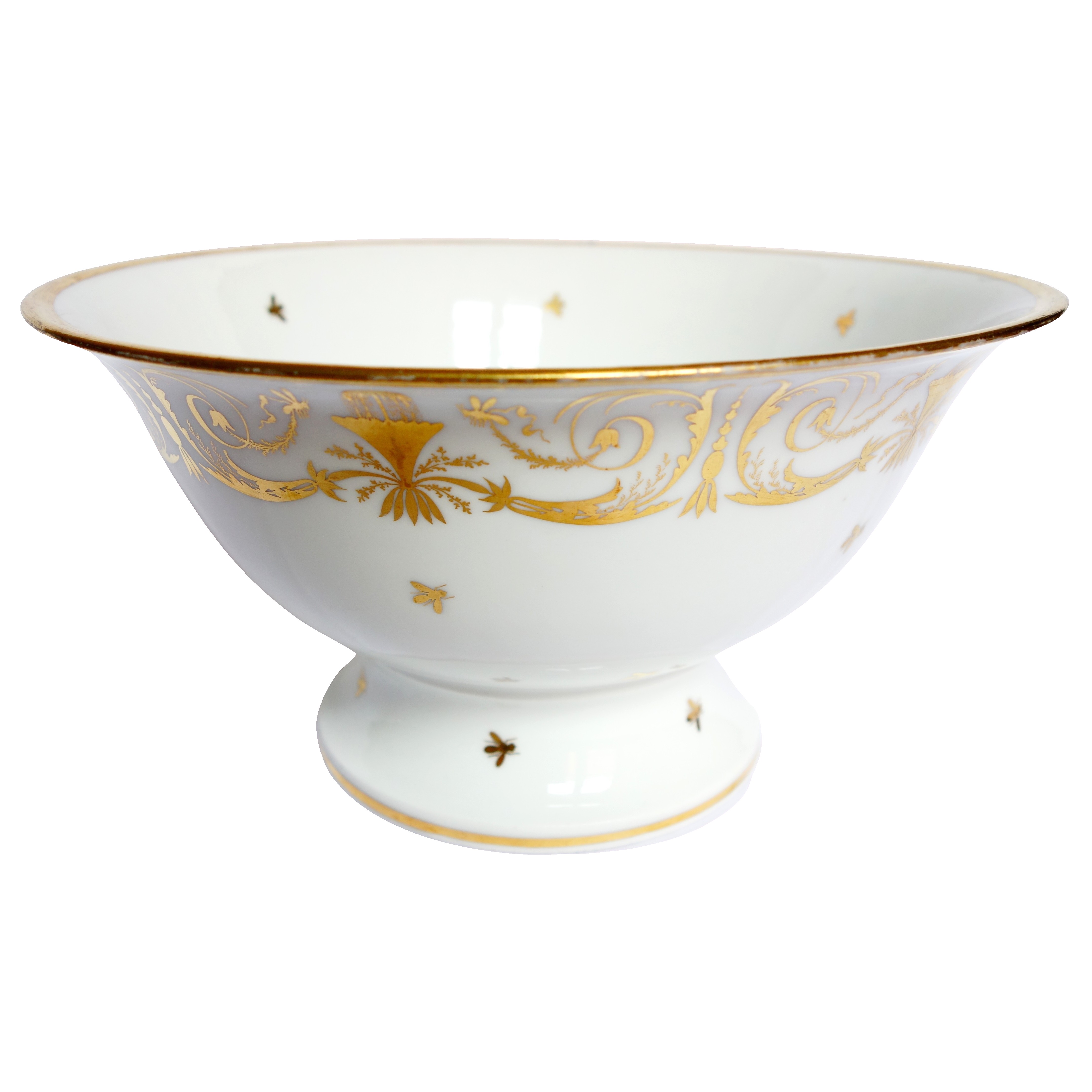 Large porcelain Empire salad bowl, Locre Manufacture, early 19th century