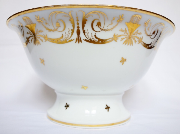 Large porcelain Empire salad bowl, Locre Manufacture, early 19th century