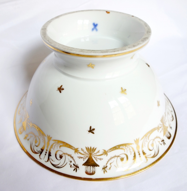 Large porcelain Empire salad bowl, Locre Manufacture, early 19th century
