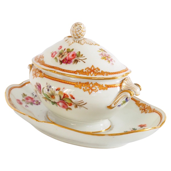 Paris porcelain sauce boat signed Lahoche & Pannier - l'Escalier de Cristal