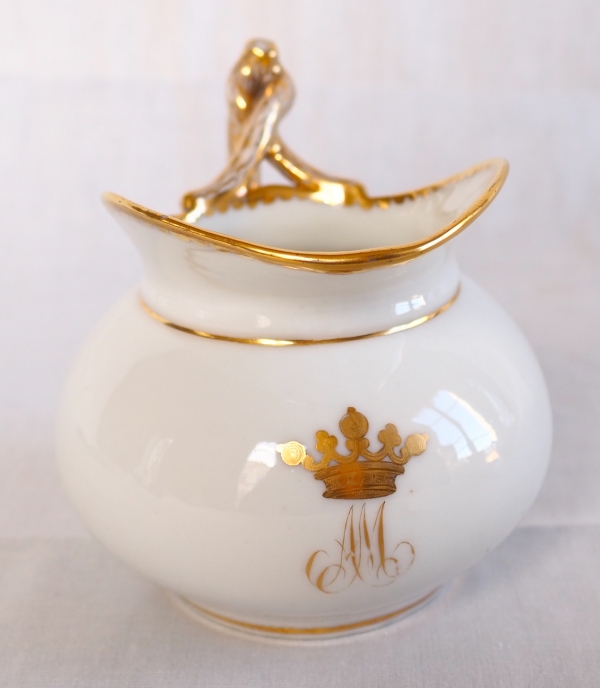 Porcelain two-person tea set, fine gold gilt, Viscount crown, late 19th century