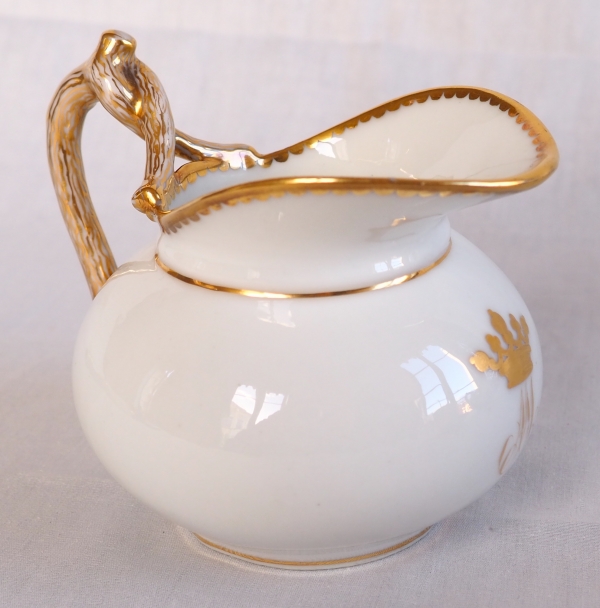 Porcelain two-person tea set, fine gold gilt, Viscount crown, late 19th century