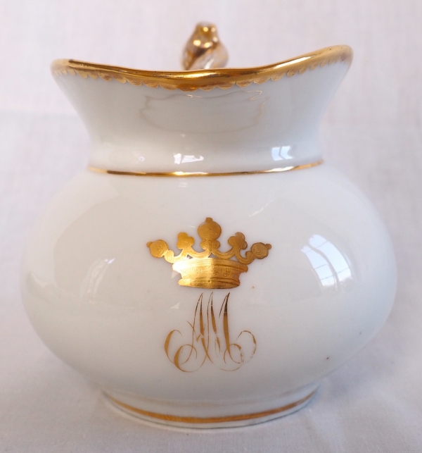 Porcelain two-person tea set, fine gold gilt, Viscount crown, late 19th century