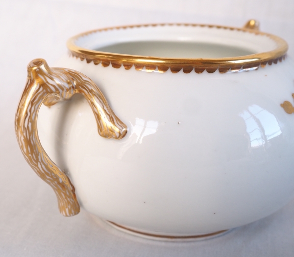 Porcelain two-person tea set, fine gold gilt, Viscount crown, late 19th century