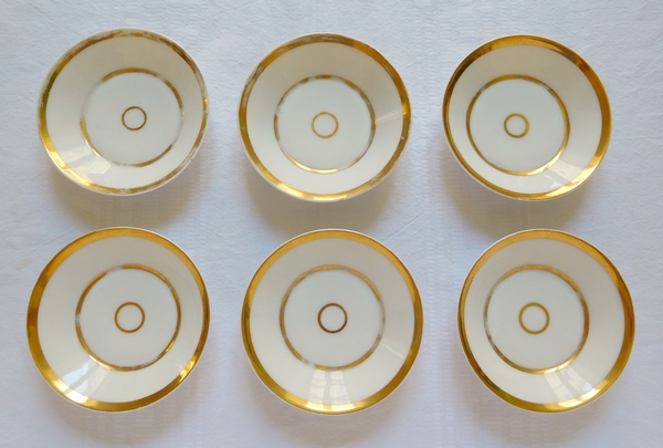 Empire Paris porcelain coffee set enhanced with fine gold, early 19th century, 15 pieces